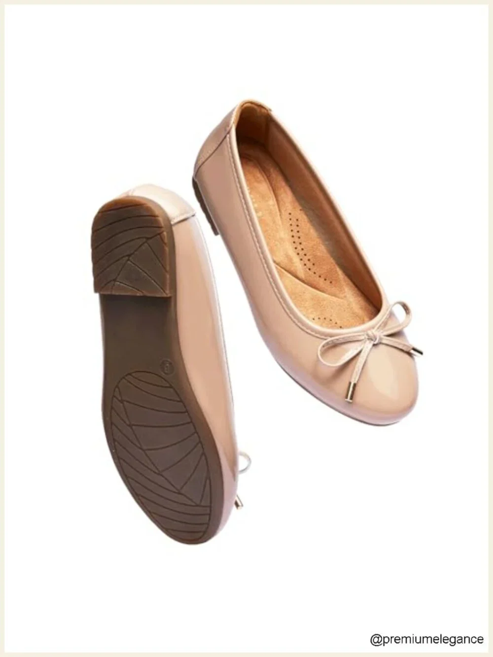 Women's Bow Flats Round Toe Slip On Faux Leather Dress Shoes